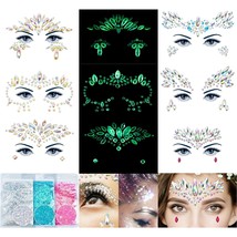 Face Gems 6Sheets Face Jewels Stick On Rhinestones Stickers 30g Chunky Glitter G - £18.89 GBP