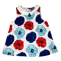 Janie and Jack Sz 6 Blue &amp; Red Poppy Summer Blouse - £15.16 GBP