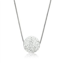 VL061 - Rhodium Brass Chain Pendant with Top Grade Crystal  in Clear - $477.54 MXN