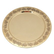Orthodox Byzantine Vine Brass Holy Bread Dish Plate Candles Diskos Engraved - $40.79