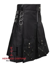 Scottish Utility Kilt For Men&#39;s Handmade Hybrid Gothic Kilt &amp; Custom Size Kilts - £59.96 GBP+