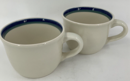 Pfaltzgraff Northwinds Stoneware 2 Coffee Mug/Tea Flat Cup Blue-Teal-Green - $14.84