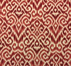 Ballard Designs Kirby Red Ikat Designer Multiuse Linen Fabric By The Yard 55&quot;W - £11.98 GBP