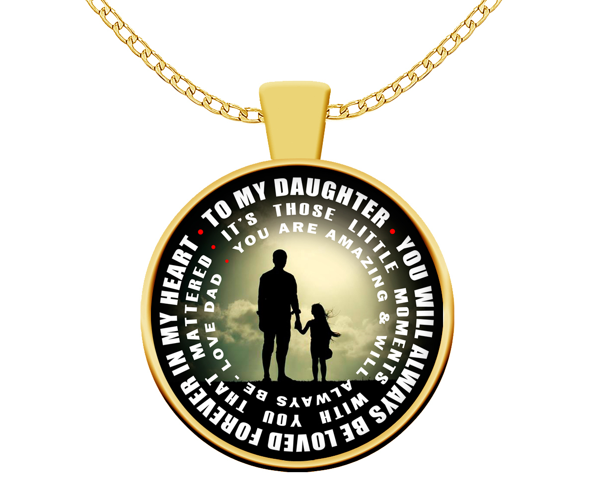 Father and Daughter Necklace-Always Beloved-Love Dad-Best gifts for daughter