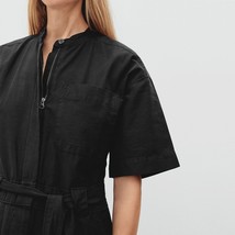 Everlane The Fatigue Short-Sleeve Jumpsuit Crop Belted Organic Cotton Bl... - £60.58 GBP