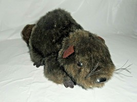 Dakin Pillow Pets Beaver (CHIP) Stuffed Animal 1976 Dark Brown Red Tones  10&quot; - £27.96 GBP