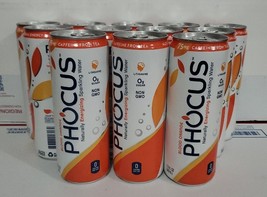 12 Cans Phocus Blood Orange Caffeinated Energy Drink Sparkling Water 11.5 fl oz - £21.32 GBP