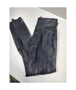 SPANX Leggings Black Coated Faux Leather 2437 Ankle Length Women&#39;s Size ... - $41.98 CAD