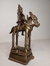 Antique Hindu Jain Bronze Figure of Khandoba &quot;Horse and Rider&quot; - £309.89 GBP
