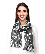 CBC CROWN Large Music Note Theme Lightweight, Silk-Feeling Fashion Scarf - £7.89 GBP