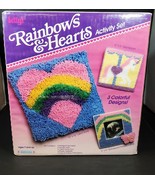New Vtg 80&#39;s Latchkits by Betty Wilkinson Rainbow Heart Latch Hook Kit S... - $29.69