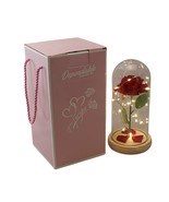 Red Rose in Dome with LED Lights, Eternal Romantic Gift for Weddings, Va... - $17.77