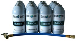 R-600a Refrigerant, 12 Convenient 6oz Cans case/12 cans with hose kit #8054 - £80.96 GBP