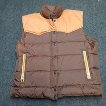 VINTAGE 70s Ski Daddle Down Fowl Feather Puffer Vest Brown Adult Large P... - £74.61 GBP