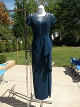 Nwt Adrianna Papell Gorgeous Navy Formal Gown 8P - £79.91 GBP