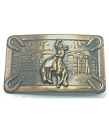 NOS Antique Vintage Brass Belt Buckle Cowboy Western Bucking Bronco Embo... - £24.45 GBP