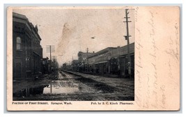 First Street View Sprague Washington WA 1910 UDB S C Kisch Pharmacy Postcard P19 - £15.11 GBP