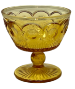 VTG Bartlett‑Collins Sherbet Glass Manhattan Amber Yellow 4" Footed Dess... - $17.99