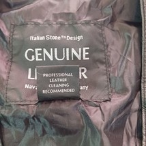 Navarre Leather Company Men's Italian Stone Design Genuine Leather Black Vest L image 4