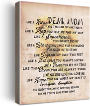 Mothers Day Gifts for Mom Women Her -Hangable Canvas Poem Prints Framed Poster W - £20.11 GBP