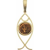 Authenticity Guarantee 
14k Yellow Gold St Peter&#39;s Fish Pendant with Genuine ... - £975.95 GBP