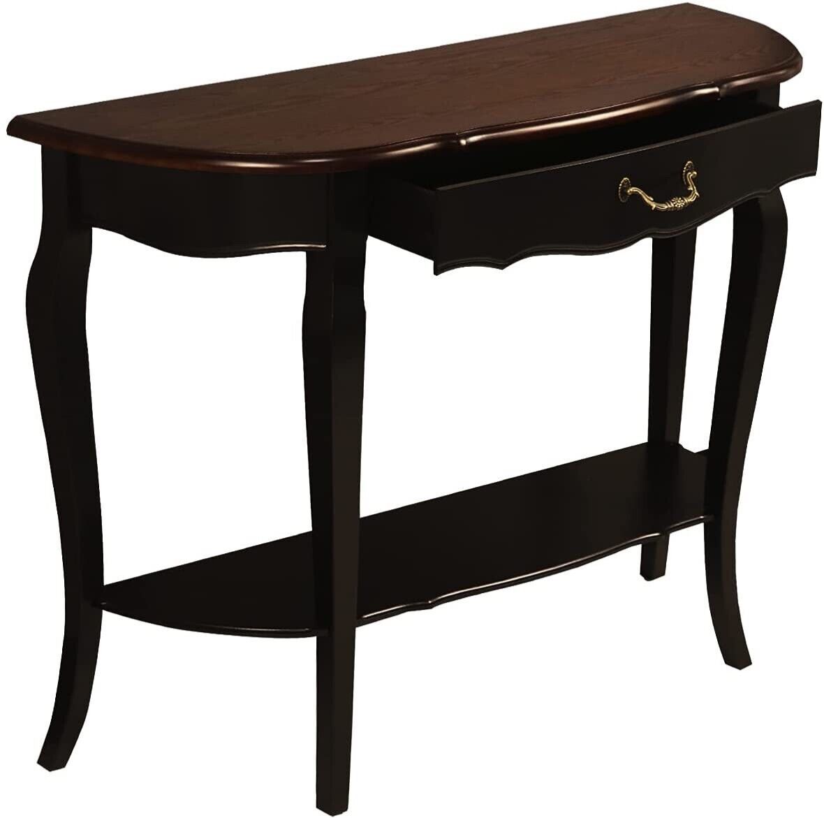 Primary image for Wood Console Sofa Entry Table with Drawer & Shelf for Living Room Hallway Foyer