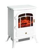 22&quot; White Electric Fireplace Heater Stove | Realistic LED Flames - $2,390.89 MXN