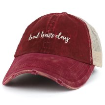Trendy Apparel Shop Bad Hair Day Embroidered Ladies Ponytails Mesh Trucker Cap - - £14.84 GBP