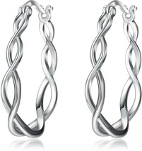 Womens Jewelry Hoops Sterling Silver Polished Irish Celtic Knot Hoop Earrings - £76.87 GBP