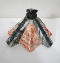 Mayan Step Pyramid Onyx &amp; Mixed Stone Mexico Aztec Toltec Temple Figurin... - £22.95 GBP