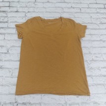 Madewell T Shirt Womens XS Yellow V Neck Short Sleeve Tee Cotton Basic Pullover - £12.48 GBP