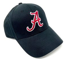 MVP Alabama Crimson Tide Logo Crimson Solid Black Curved Bill Adjustable Hat - £17.58 GBP+