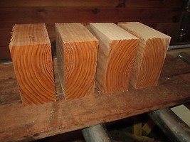 Four (4) Honey Locust Bowl Blanks Lathe Turning Block Lumber 6 X 6 X 3&quot; - £31.41 GBP