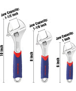 WORKPRO 3PC Adjustable Wrench Set w/Rubberized Anti-Slip Grips 10&#39;&#39;8&#39;&#39;6&#39;... - £37.58 GBP