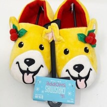 Christmas Shoppe Dog Puppy Slippers Grip Sole Size S/M Youth Kids NEW - £10.31 GBP