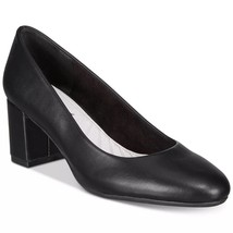 Easy Street Women Classic Pump Heels Proper Size US 7.5M Black Faux Leather - £23.30 GBP