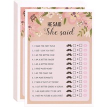 50 Bridal Shower He Said She Said Guess Game For Bachelorette Party And ... - £17.57 GBP