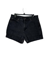 Bongo Women&#39;s Shorts Hi-Rise Pockets Zip Dark Wash Denim Juniors Black Size 13 - £12.73 GBP