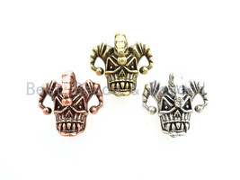 Antique Clown Skull Bead for Jewelry Making, Gold/Silver/Copper Finish, sku#Y106 - £3.00 GBP