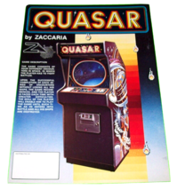 Quasar Video Arcade Game Flyer Vintage 1980 Retro Original Promo 8.25&quot; x 11.5&quot; - £13.04 GBP
