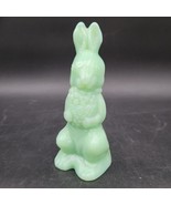 Mosser Bunny Rabbit  Holding Basket Jadeite Glass Easter 5&quot; Figurine - $35.19 CAD