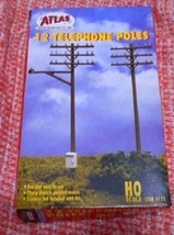 HO Scale 12 Atlas Telephone Poles (New in Box) for Model Railroad Trains + BONUS - £8.63 GBP