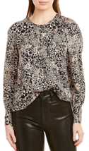 Rebecca Taylor Blouse Women's Size 0 Silk Jacquard Hidden Leopard  $350 - $16.71