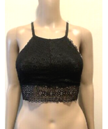 Kensie Women&#39;s Lace Black T-Back Bralette Top Lightly Lined Size S NWT - £7.57 GBP