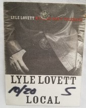LYLE LOVETT - VINTAGE ORIGINAL 1990&#39;s TOUR CONCERT TOUR CLOTH BACKSTAGE ... - $10.00