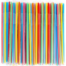 200 Pcs Individually Packaged Colorful Disposable Extra Long Flexible Pl... - £15.66 GBP