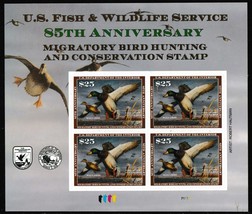 RW85b Mallards $25 Federal Duck Souvenir Sheet of Four Stamps - Stuart Katz - £196.65 GBP