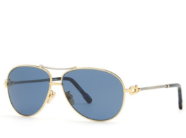 New Fred FG40001U 30V GOLD-SILVER Cable W/BLUE Lens Authentic Sunglasses 61-12 - £876.92 GBP