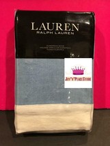 $135 Lauren Ralph Lauren Joanna Linen Frame European Pillow Sham Blue/Aqua/White - £35.02 GBP