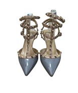 Valentino Garavani Rockstud Heeled Pump Gray Patent Leather Size 39.5 US... - $372.35 CAD